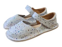Dívčí kožené plné barefoot sandály MELI bílá