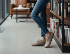 Kožené dámské barefoot boty/tenisky OLA sv.hnědá