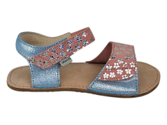 Dívčí kožené barefoot sandálky MIRRISA/I modrá+růžová