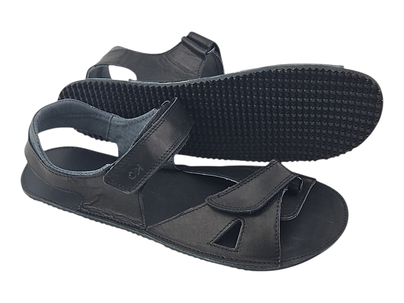 Kožené barefoot  pánské sandály BOUNTY černá