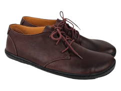 Dámská kožená šněrovací barefoot obuv LIBERTY tm.hnědá