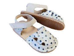 Dívčí kožené barefoot sandály MIKA /I/X krémová