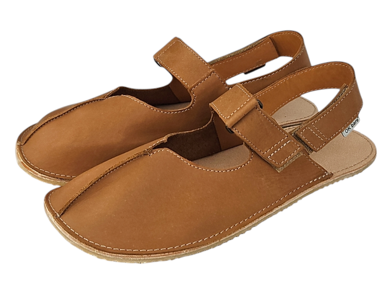 hnědé barefoot sandály