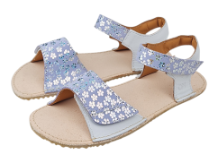 Dívčí kožené barefoot sandály MIRRISA/I bílá + lila