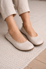 Dámské barefoot minimalistické baleríny slip-on boty NOE cream