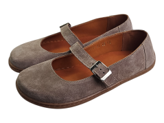 Dámské barefoot baleríny z velurové kůže OHIO hnědá