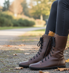 Dámské kožené celoroční polokozačky HIRA hnědá, kožené podšívky