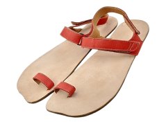 Kožené barefoot sandály na palec CAPRI/X červená