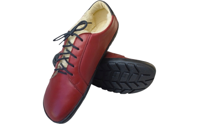 Kožené hřejivé barefoot tenisky ESTER/Z/N červená
