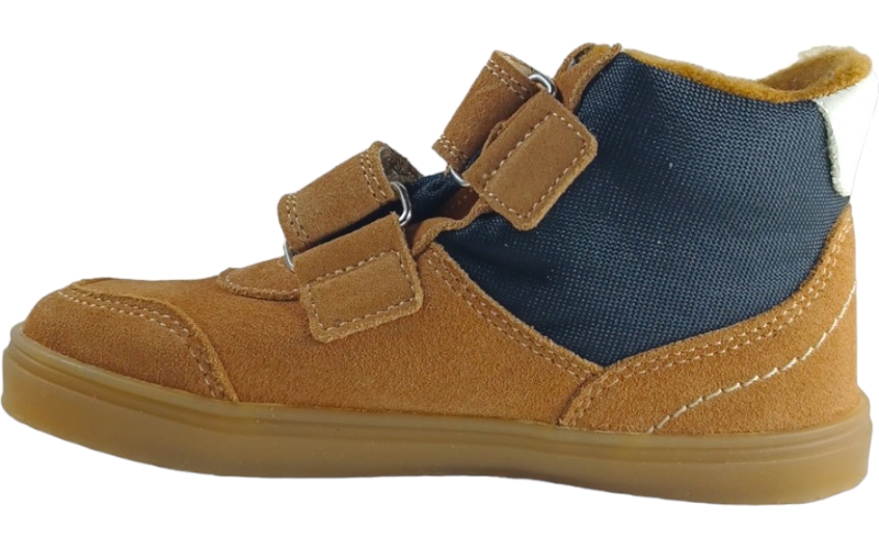 Dětské zateplené kotníkové barefoot boty PEAR hnědá s filcovou podšívkou