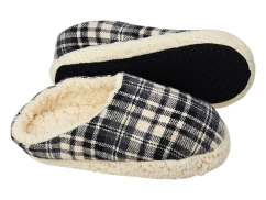 Dětské teplé papučky káro černobílá