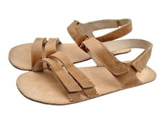 Kožené dámské barefoot  sandály SANTORINI hnědá