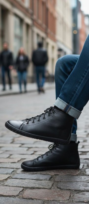 Pánské barefoot celokožené boty JASPER černá