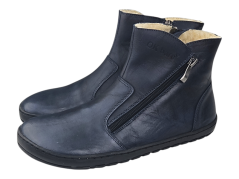 Dámské zimní kotníčkové boty na zipy HOOD modrá s hřejivou podšívkou