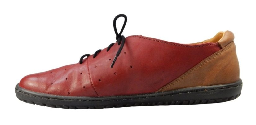 Dámské barefoot kožené boty s perforací  FAIR/P červená