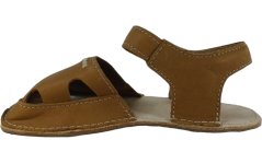 dětské kožené bare boty v hnědé barvě