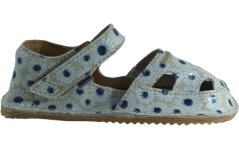 kožené barefoot sandálky s květy