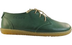 Dámská kožená šněrovací barefoot obuv LIBERTY zelená
