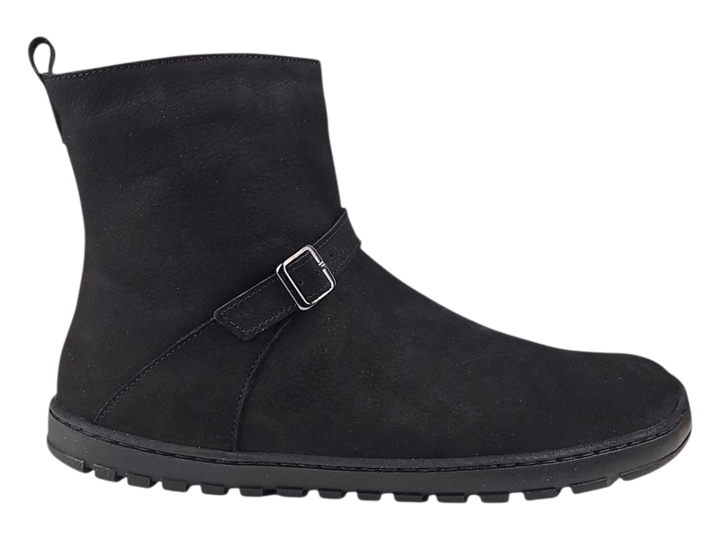 Dámské elegantní barefoot kotníčkové zimní  boty TENE černá, hřejivá podšívka