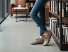 Kožené dámské barefoot boty/tenisky OLA sv.hnědá