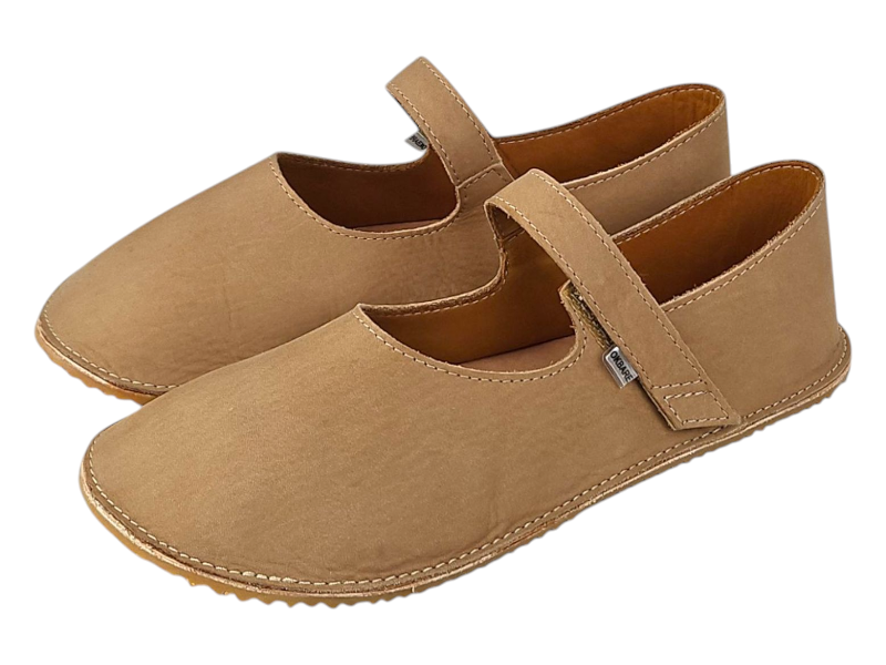 Dámské barefoot kožené  baleríny CHICORY hnědá