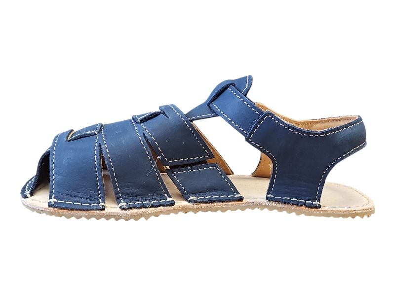Dětské kožené barefoot sandálky Palm/I modrá