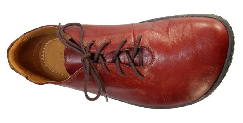 Dámské barefoot kožené boty s perforací  FAIR/P červená