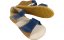 hnědo-modré kožené barefoot sandálky