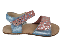 Dívčí kožené barefoot sandálky MIRRISA/I modrá+růžová