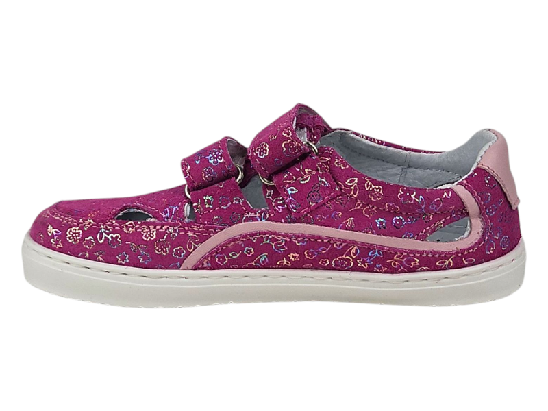 Dětské  otevřené barefoot tenisky LINDEN růžový třpyt