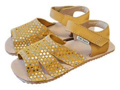 Dívčí kožené barefoot sandálky MIA/I/X žlutá