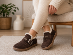 Dámské hřejivé barefoot boty s vlněnou podšívkou MAZI hněd