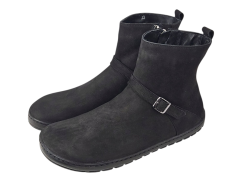 Dámské elegantní barefoot kotníčkové zimní  boty TENE černá, hřejivá podšívka