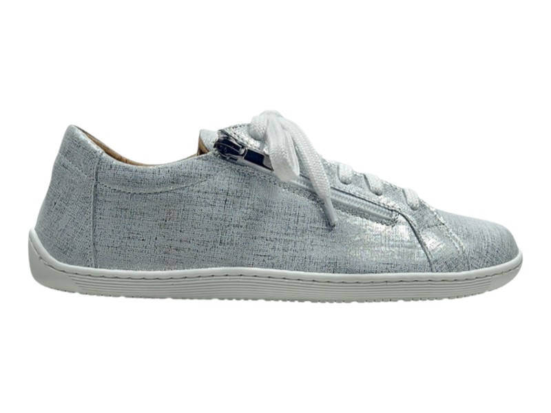 Kožené dámské barefoot boty/tenisky OLA stříbrná