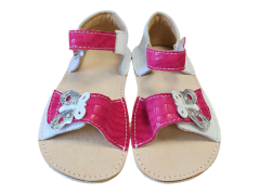 Dívčí kožené barefoot sandály MIRRISA s motýlkem